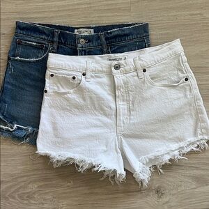2 pair Best Abercrombie Shorts size 28 dark wash & white